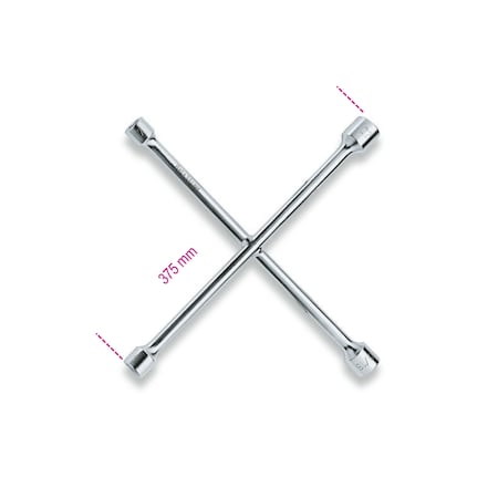 Beta Four-Way Hexagon Wheel Nut Wrench 9780001